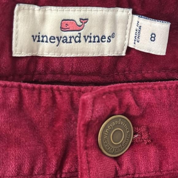 Vineyard Vines Deep Red Velvet Pants (Jean style), EUC, size 8 - Picture 4 of 6